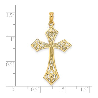 14K Yellow Gold Filigree Cross Pendant – view 4