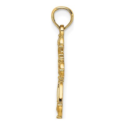 14K Yellow Gold Cut-Out Cross Pendant – view 3