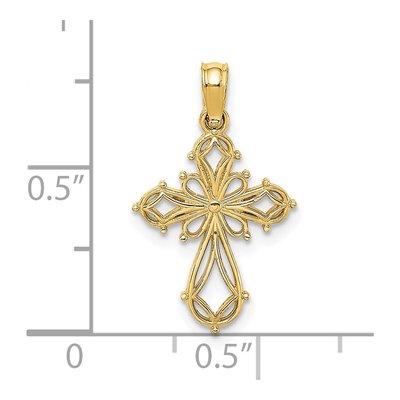 14K Yellow Gold Cut-Out Cross Pendant – view 4