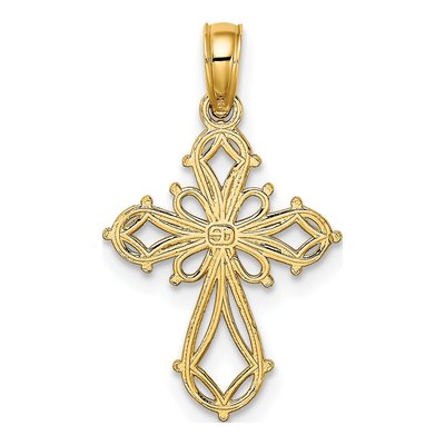 14K Yellow Gold Cut-Out Cross Pendant – view 5