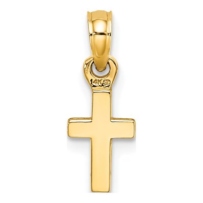 14K Yellow Gold Mini Cross Pendant – view 5