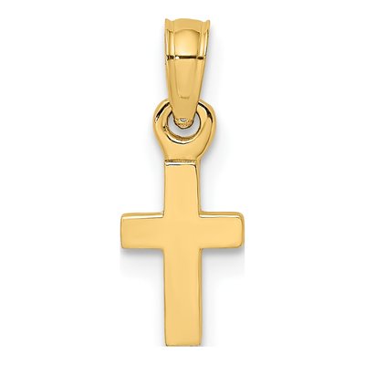 14K Yellow Gold Mini Cross Pendant