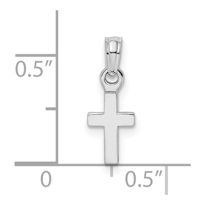 14K White Gold Mini Cross Pendant – view 4