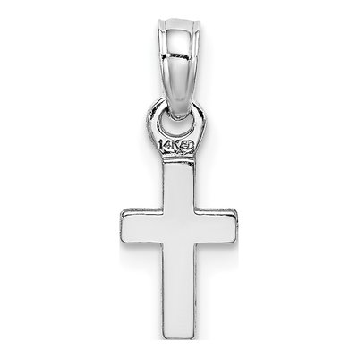 14K White Gold Mini Cross Pendant – view 5