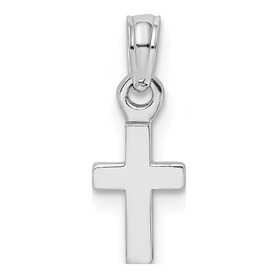 14K White Gold Mini Cross Pendant