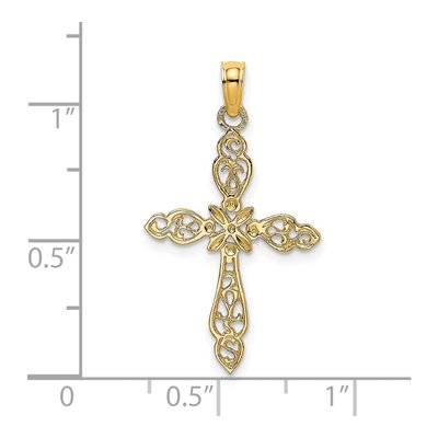 14K Yellow Gold Cut-Out Cross Pendant – view 4