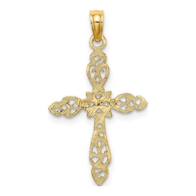14K Yellow Gold Cut-Out Cross Pendant – view 5