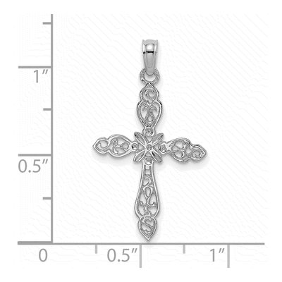 14K White Gold Cut-Out Cross Pendant – view 4