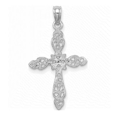 14K White Gold Cut-Out Cross Pendant – view 5