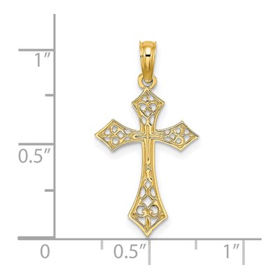 14K Yellow Gold Filigree Cross Pendant – view 4
