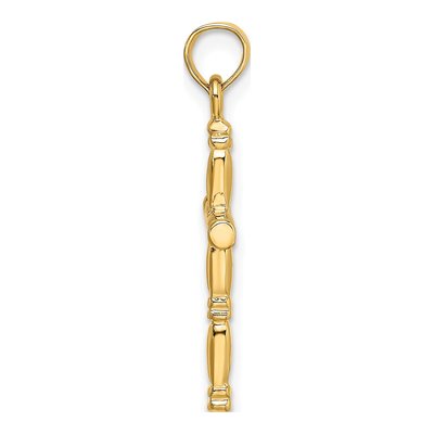 14K Yellow Gold 3-D Cross Pendant – view 3