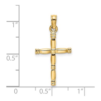 14K Yellow Gold 3-D Cross Pendant – view 4