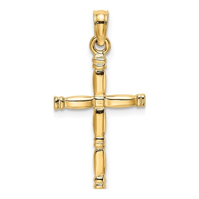 14K Yellow Gold 3-D Cross Pendant
