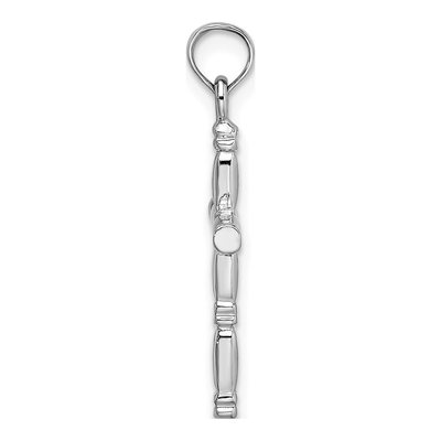 14K White Gold 3-D Cross Pendant – view 3