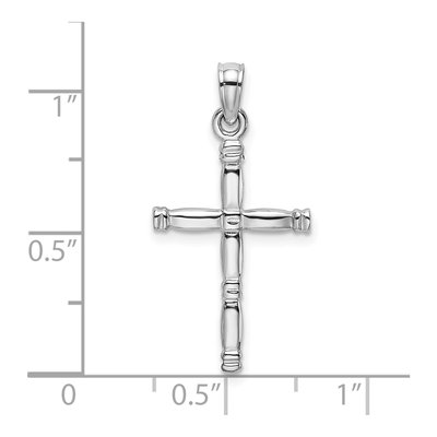 14K White Gold 3-D Cross Pendant – view 4