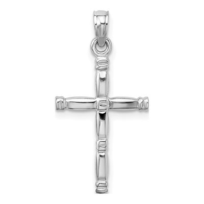 14K White Gold 3-D Cross Pendant – view 5