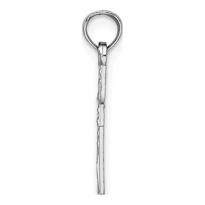 14K White Gold Cut-Out Diamond-Cut Cross Charm – view 3