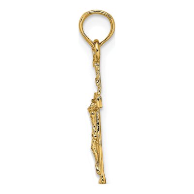 14K Yellow Gold Mini Crucifix Pendant – view 3