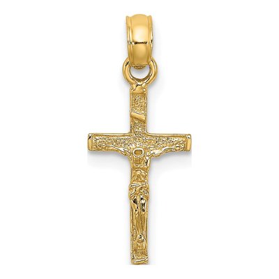 14K Yellow Gold Mini Crucifix Pendant