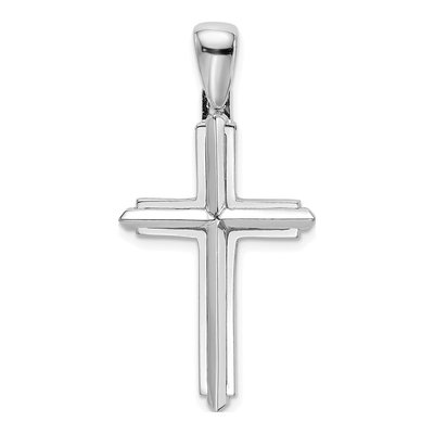 14K White Gold Cross Pendant