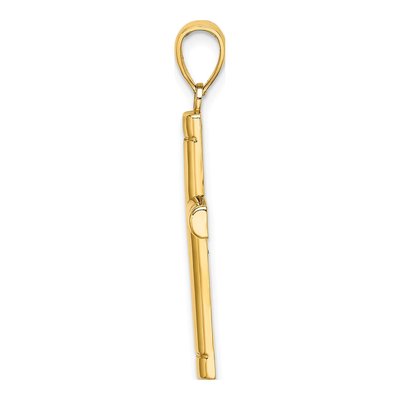 14K Yellow Gold Tubular Cross Pendant – view 3