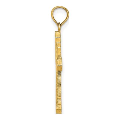 14K Yellow Gold Beaded Cross Pendant – view 3
