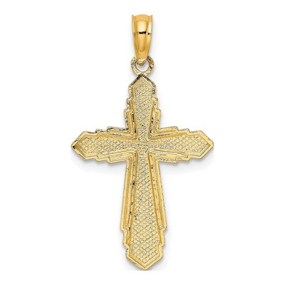 14K Yellow Gold Beaded Cross Pendant – view 5