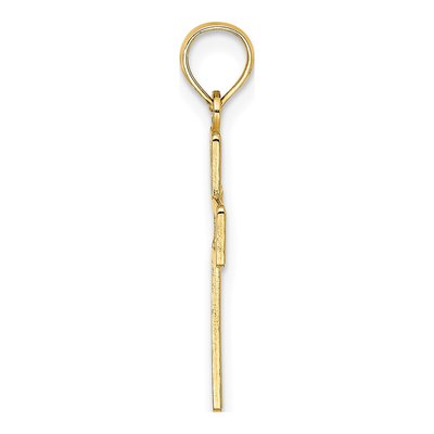 14K Yellow Gold Textured Lace Cross Charm – view 3