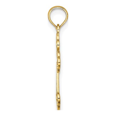 14K Yellow Gold Lacey Budded Cross Pendant – view 3