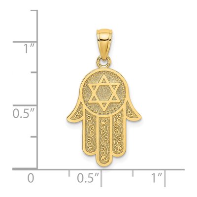 14K Yellow Gold Chamseh Star of David Charm – view 4