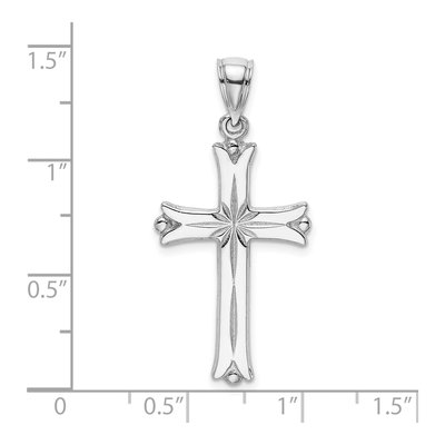 14K White Gold Cross Starburst Pendant – view 4