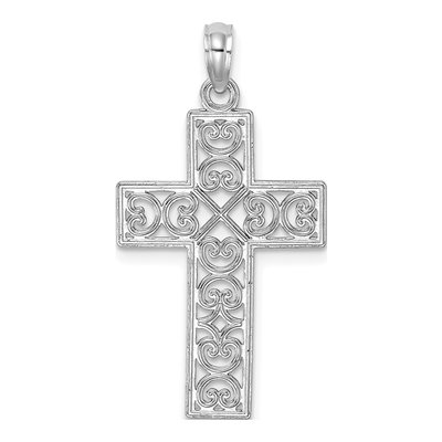 14K White Gold Cross Pendant – view 4