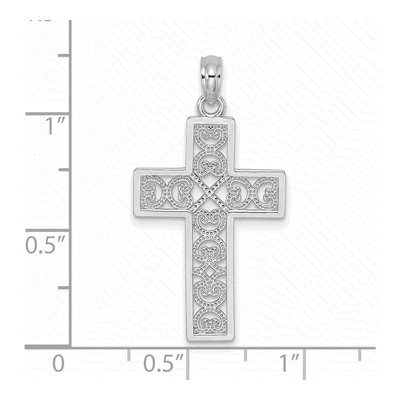 14K White Gold Cross Pendant – view 5