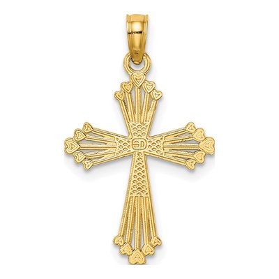 14K Yellow Gold Cut-Out Cross Charm – view 5