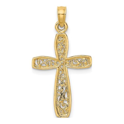 14K Yellow Gold Filigree Cross Pendant – view 5
