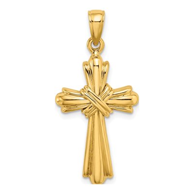 14K Yellow Gold Center Cross Charm