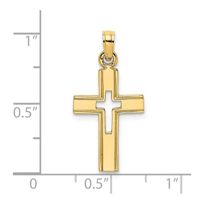 14K Yellow Gold Cut-Out Cross Pendant – view 4