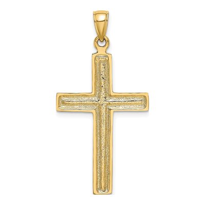 14K Yellow Gold Beaded Cross Pendant – view 5