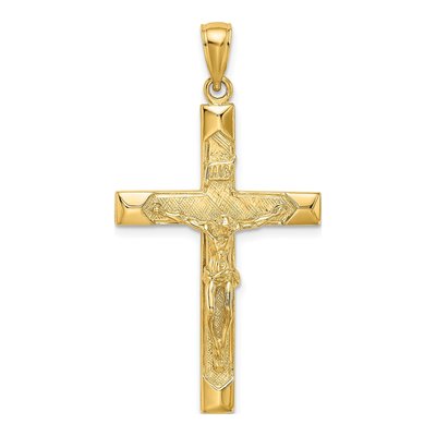 14K Yellow Gold Crucifix Pendant