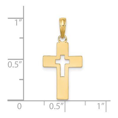 14K Yellow Gold Cut-Out Cross Pendant – view 4