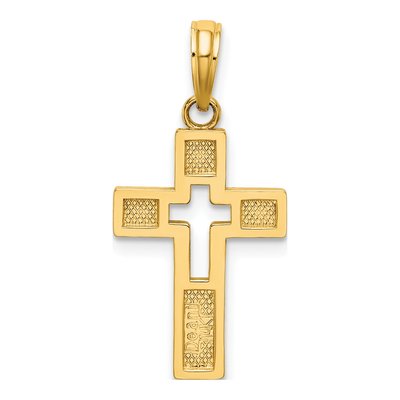 14K Yellow Gold Cut-Out Cross Pendant – view 5