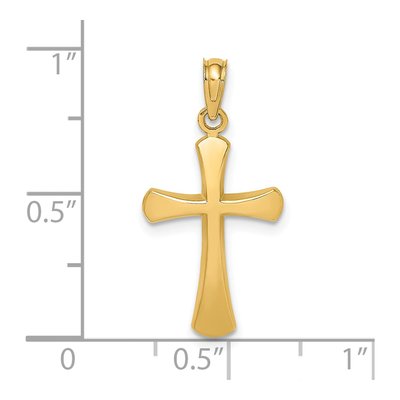 14K Yellow Gold Beveled Cross Pendant – view 4