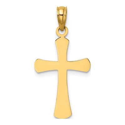14K Yellow Gold Beveled Cross Pendant – view 5