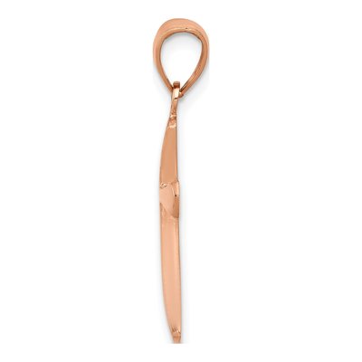 14K Rose Gold Beveled Cross Pendant – view 3