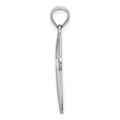 14K White Gold Beveled Cross Pendant – view 3
