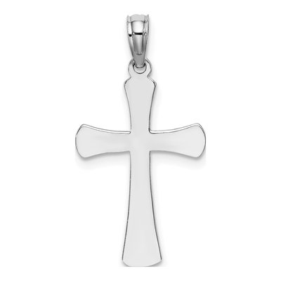 14K White Gold Beveled Cross Pendant – view 4