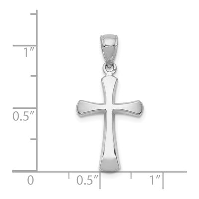 14K White Gold Beveled Cross Pendant – view 5