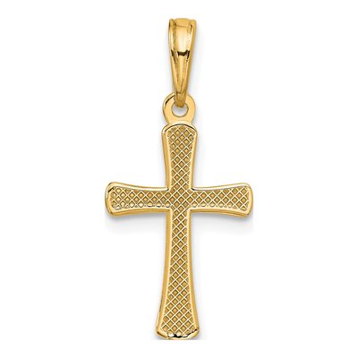14K Yellow Gold Beveled Cross Pendant – view 4