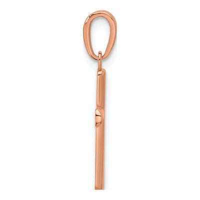 14K Rose Gold Beveled Cross Pendant – view 3
