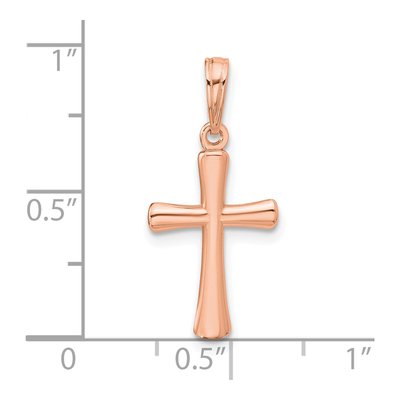 14K Rose Gold Beveled Cross Pendant – view 5